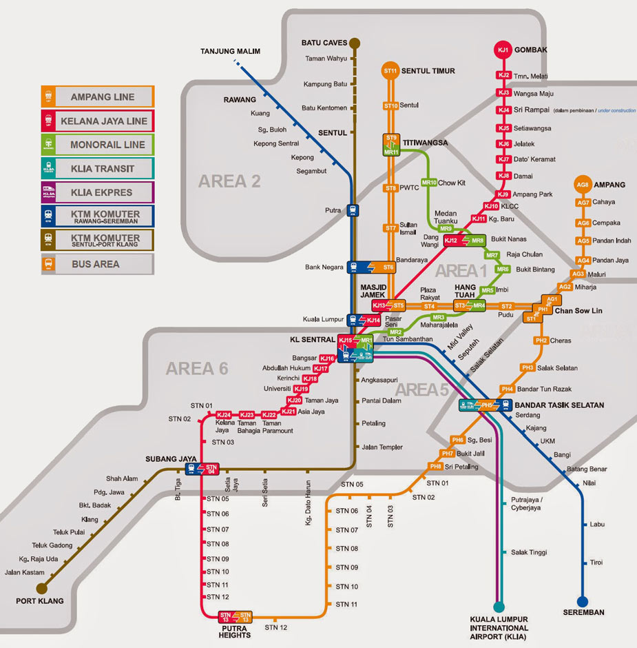 Схема метро Куала Лумпура
