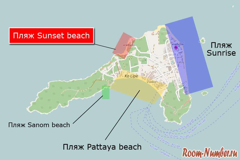 пляж сансет на карте