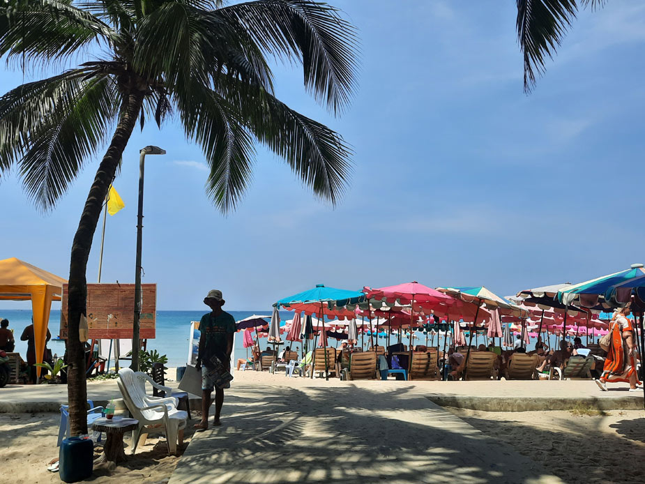 Лежаки и зонты на Камале