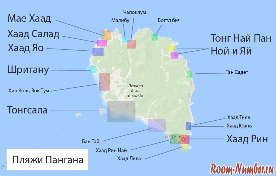 карта пляжей пангана