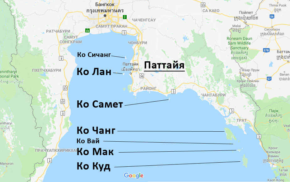 Карта паттайя тайланд