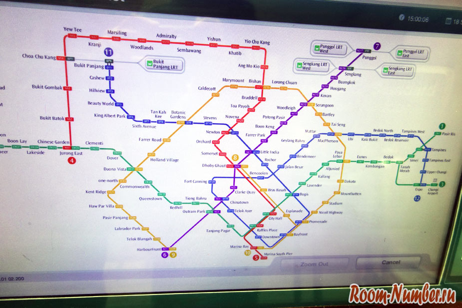 Схема линий метро сингапура
