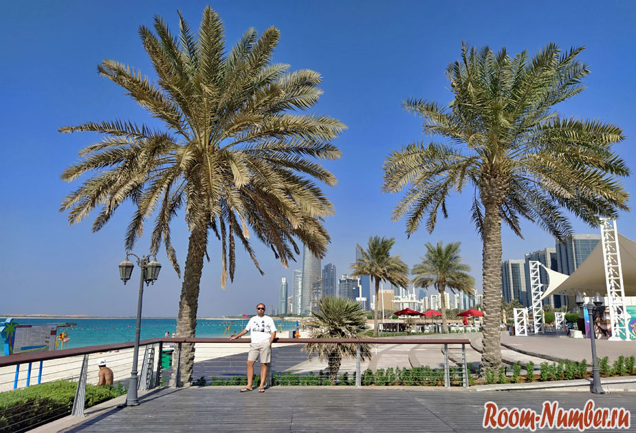 Пальмы на пляже Абу Даби