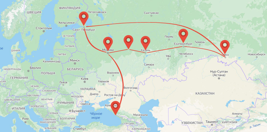 Путешествия по России: 3000 км на поезде, 4 перелета и 8 городов