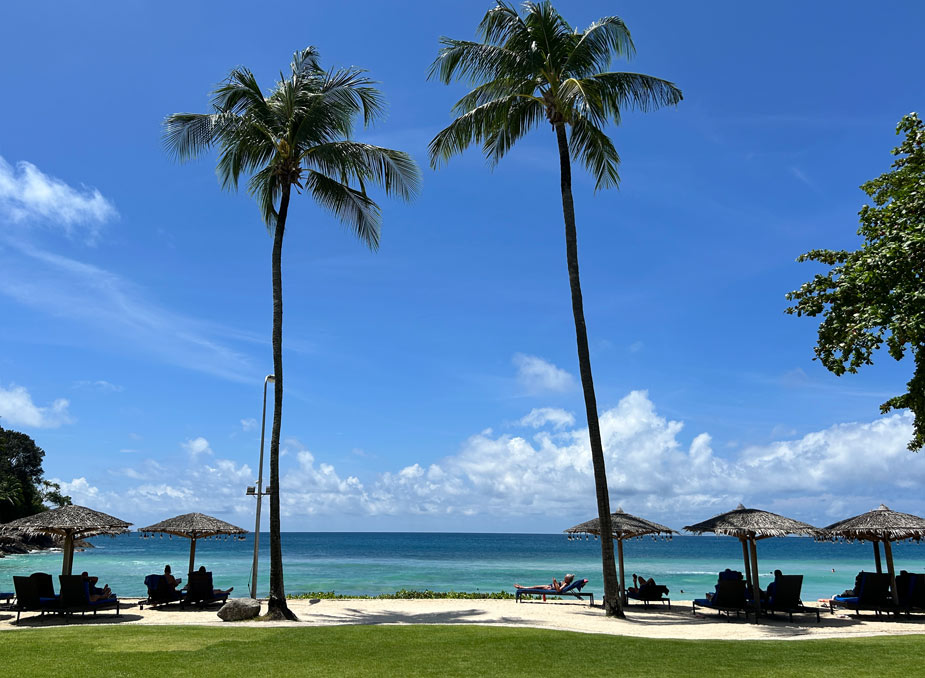 пляж мерлин с пальмами на пхукете